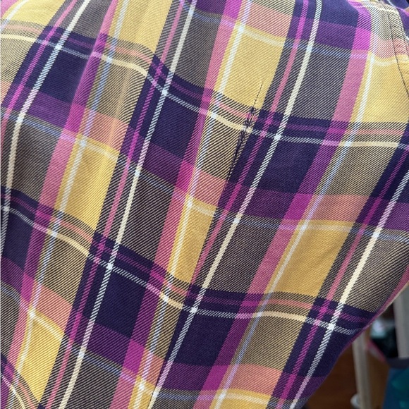 Levi's Women's Plaid Button Down Shirt - Purple, Yellow, Brown size L - Picture 10 of 10